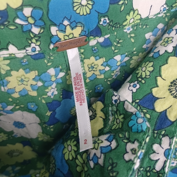 Free People Floral Blue and Yellow Maxi Skirt - Picture 8 of 13